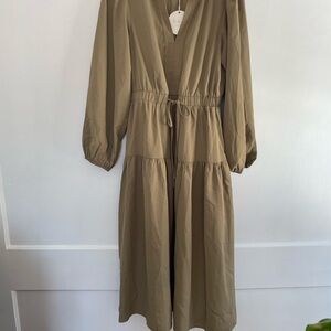 Elegant Olive Green Maxi Dress